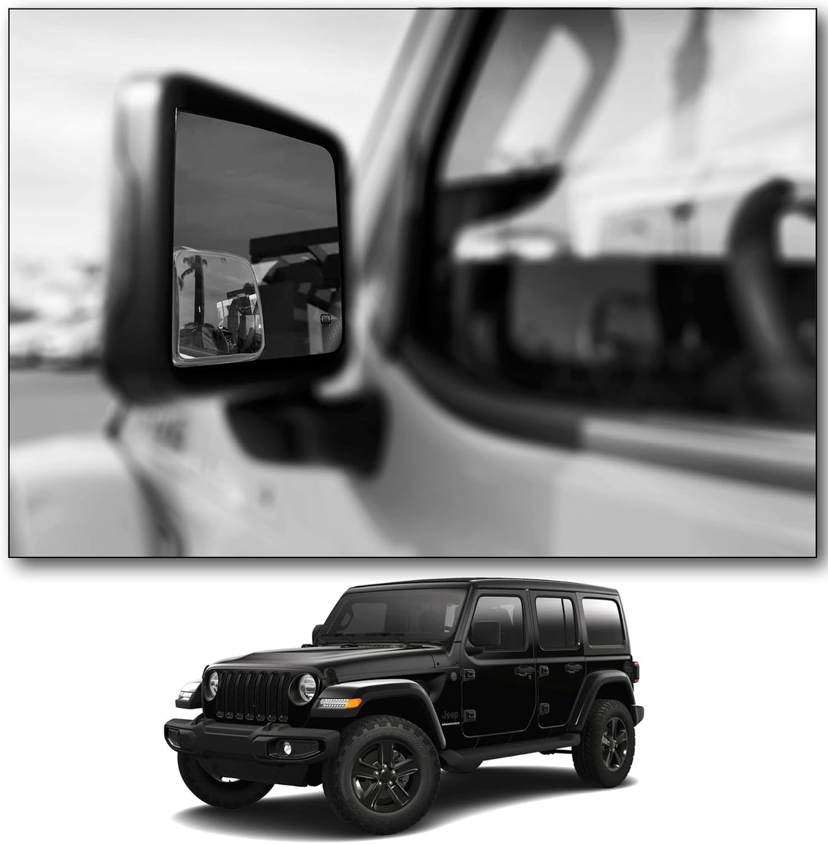 Custom Blind Spot Mirrors- Compatible with JL Wrangler 2018-Present Jeep Wrangler | blind spot mirrors compatible with JL Wrangler 2018-Present