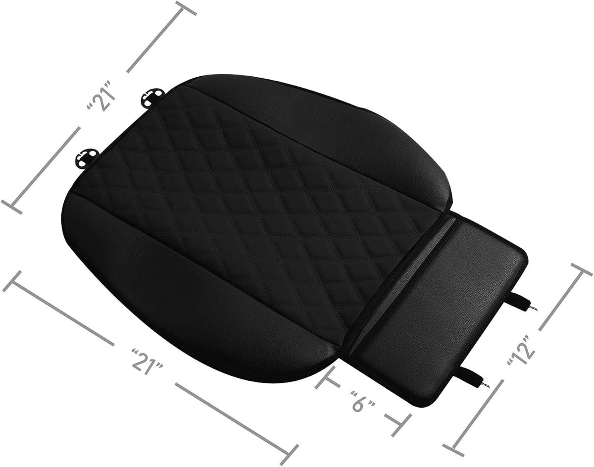 FH Group Car Seat Cover Cushion - 2 Pack Seat Covers for Cars Trucks SUV, Faux Leather Car Seat Cushions, Waterproof Car Seat Cover Cushion, Universal Fit Car Seat Protector Front Set Black