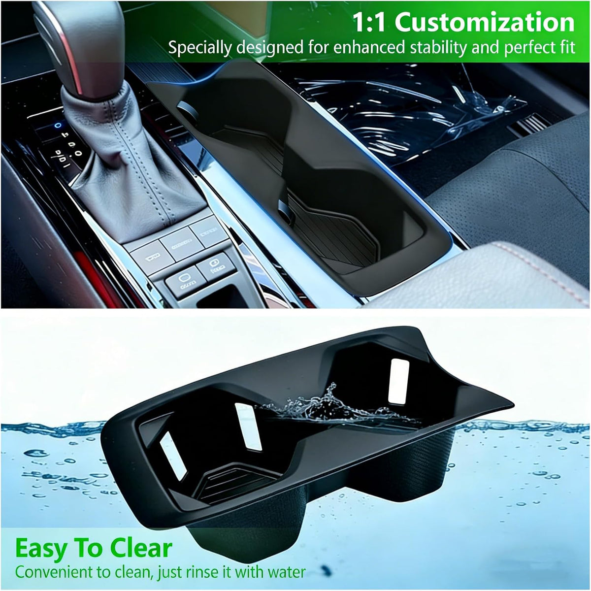 Black TPE Drinking Water Cup Holder Compatible with 2025-2026 Toyota Camry (XSE/XLE/SE/LE), Center Console Shock-Absorbing Cup Holder Drink Organizer for 9th Gen Camry Interior Accessory