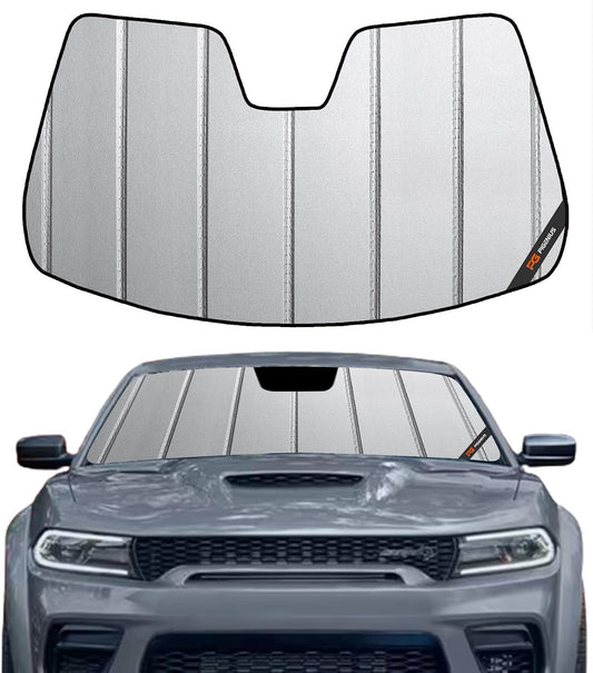 Pigenius Windshield Sun Shade for Dodge Charger 2011-2023 with Rearview Mirror Mounted Camera - Safeguard
