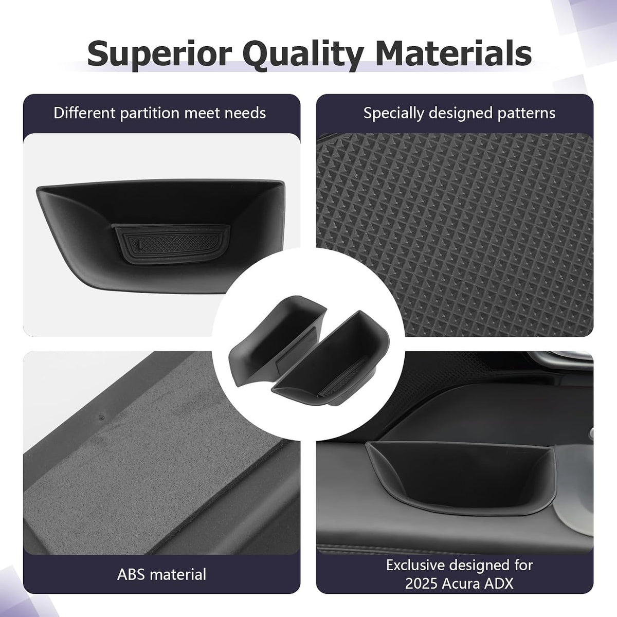 LUWU 2025 2026 A cura ADX Front Door Side Box Compatible with 2025 2026 A cura ADX Accessories Center Console Organizer Armrest Console Organizer Insert Tray 2-Pack