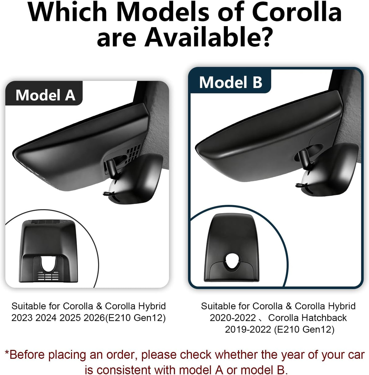 mangoal 4K Dash Cam for Toyota Corolla & Hybrid 2020 2021 2022 (Model B)