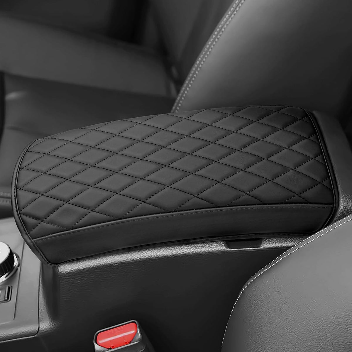 Car Center Console Cover Compatible with Nissan Rogue 2014 2015 2016 2017 2018 2019 2020 Accessories,Microfiber Leather Car Armrest Box Pad,Console Armrest Box Lid Protector