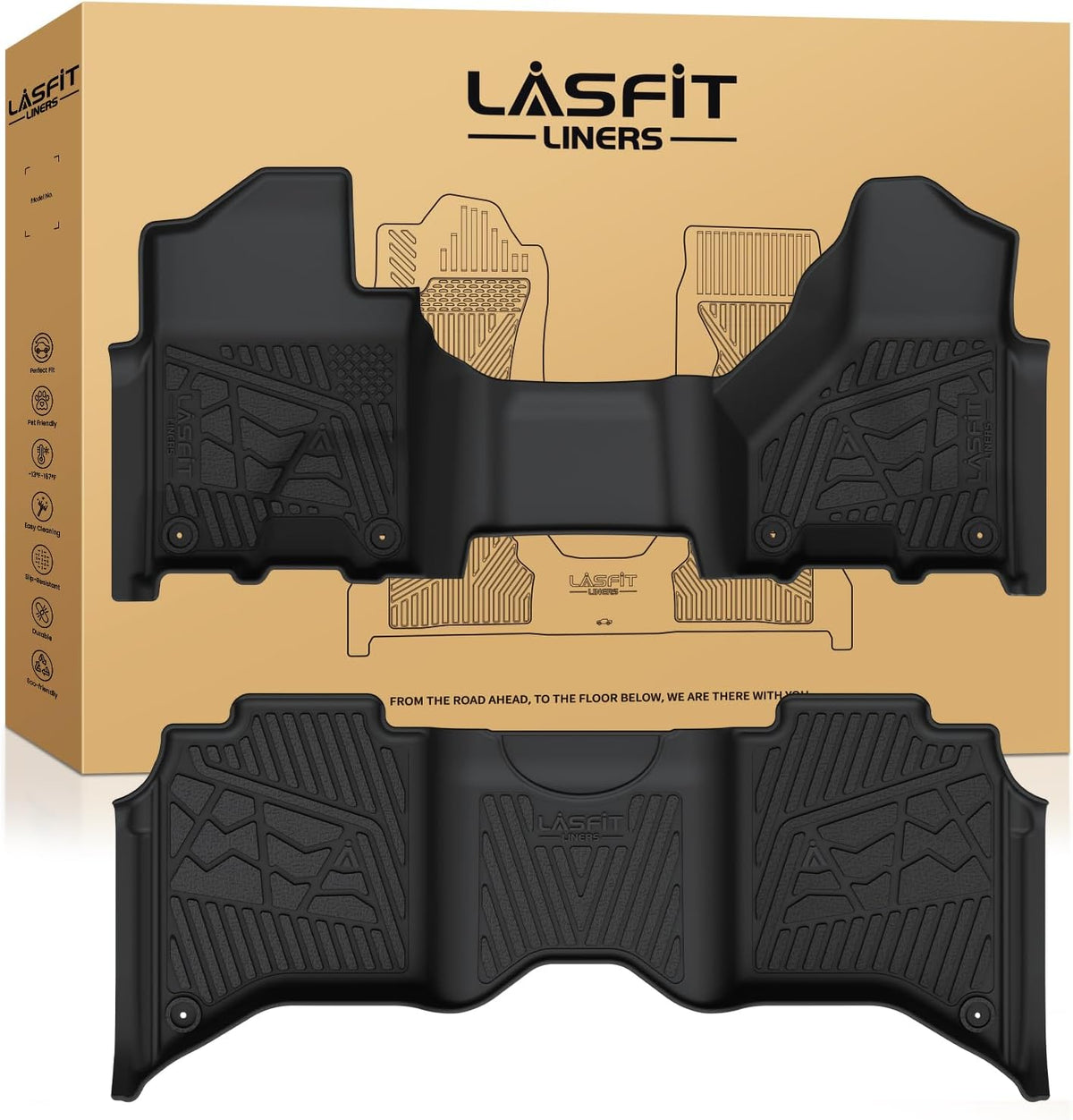 LASFIT Floor Mats for RAM 2500/3500 Crew Cab 2019-2026 2027 Bench Seats