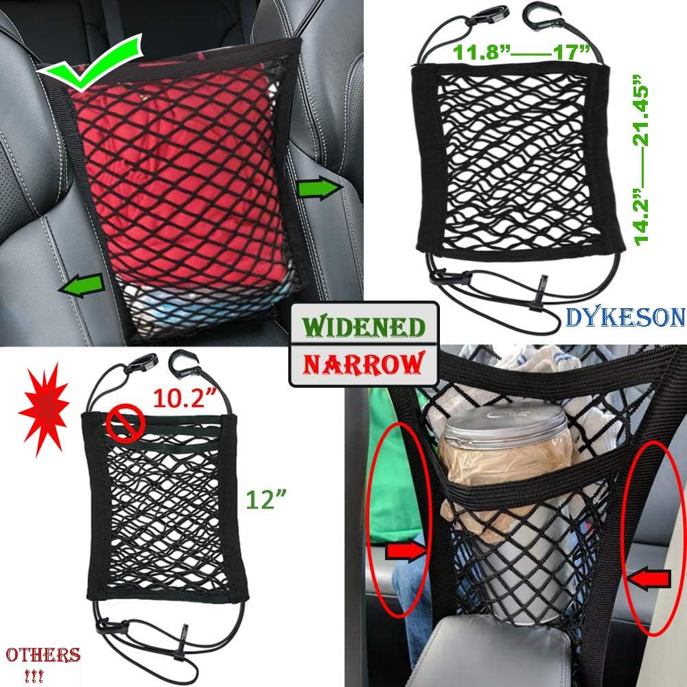 DYKESON Dog Car Net Barrier with Mesh Organizer, Pet Divider for Cars, SUVs