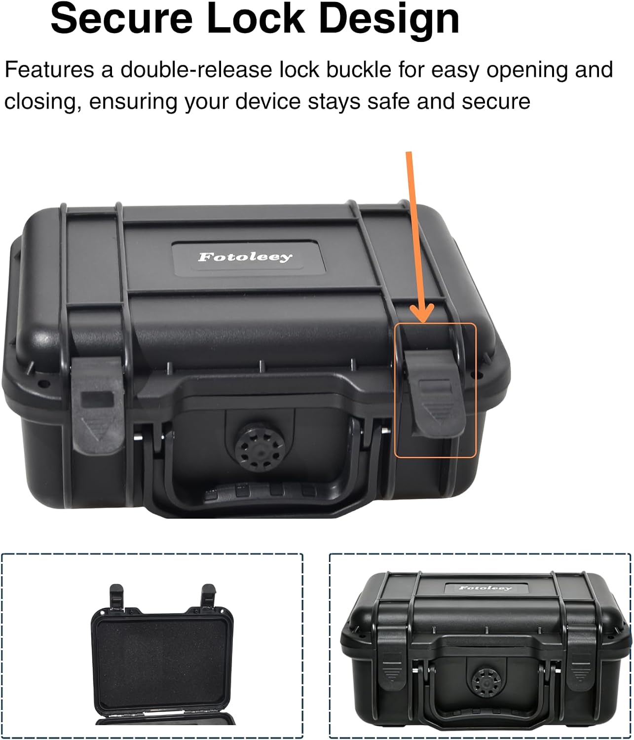 Carrying Case for XbotGo Falcon | Waterproof, Shockproof & Dustproof, Secure Lock & Ventilation System, Durable PP Plastic with EVA, Storage & Travel