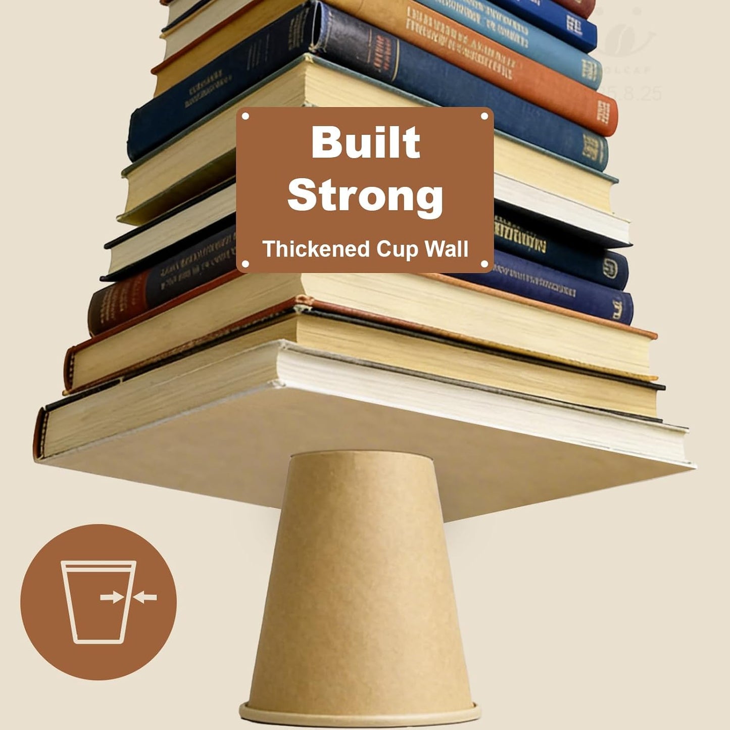 12 oz 500 Pack Disposable Coffee Cups, Bulk Brown Disposable Paper Cups, Coffee Cups for Hot Tea, Chocolate and Cold Drinks