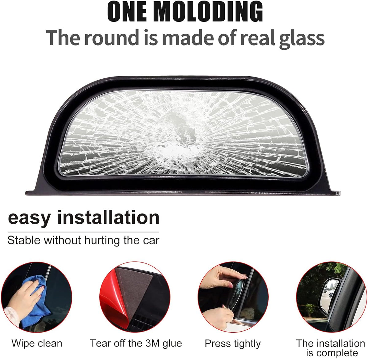 Car Blind Spot Rearview Mirror, Rear Seat Auxiliary Mirror for Second Row Car Door Safely Get-Off