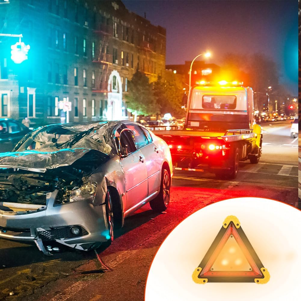 Waterproof Warning Triangle Light, Portable LED Road Flare