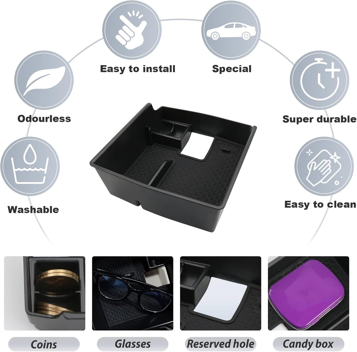 SKTU for 2022-2027 Toyota Corolla Center Console Organizer w/Coin Holder