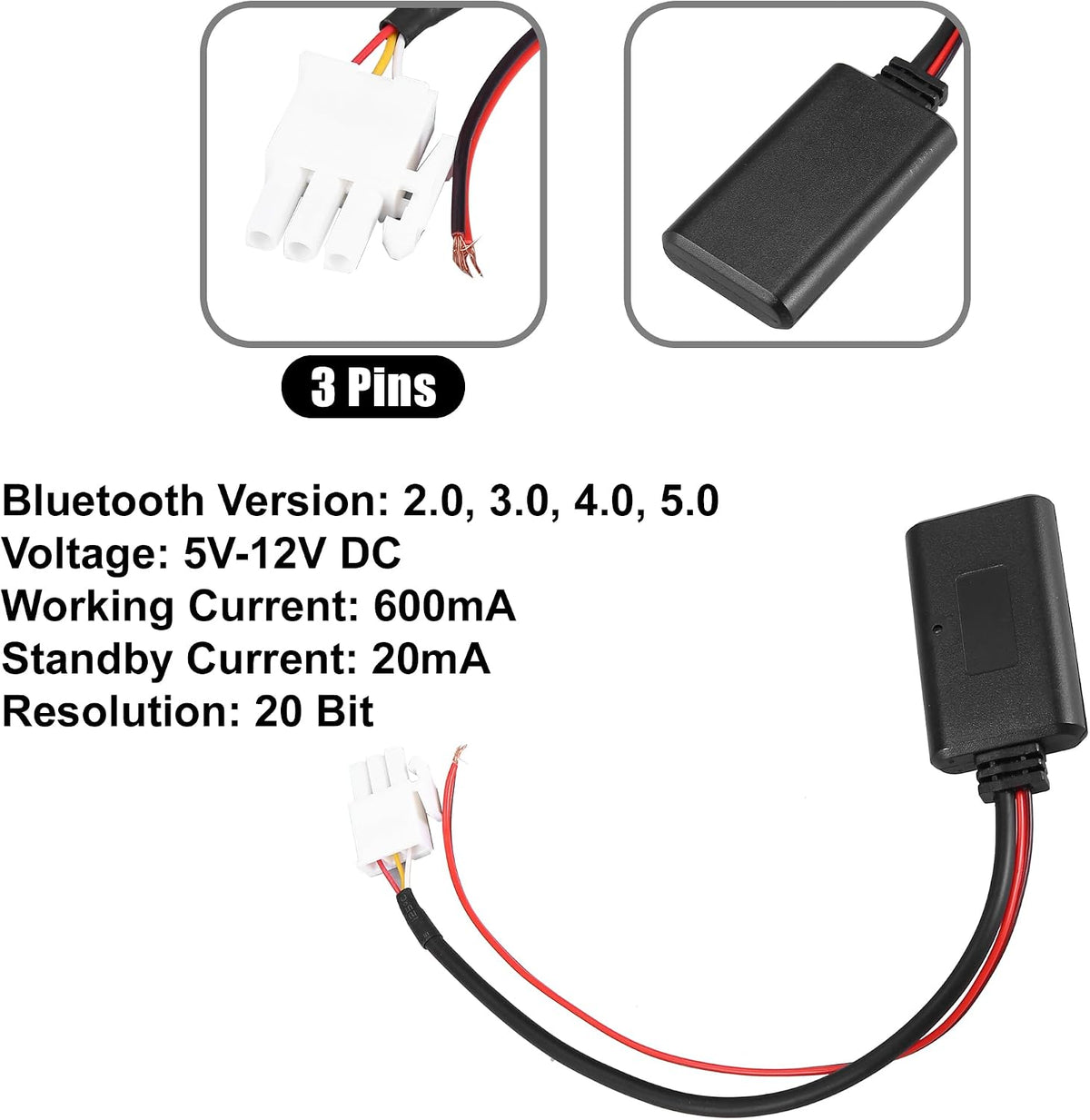 X AUTOHAUX Bluetooth Wireless Audio Adapter for Honda GL1800 Goldwing