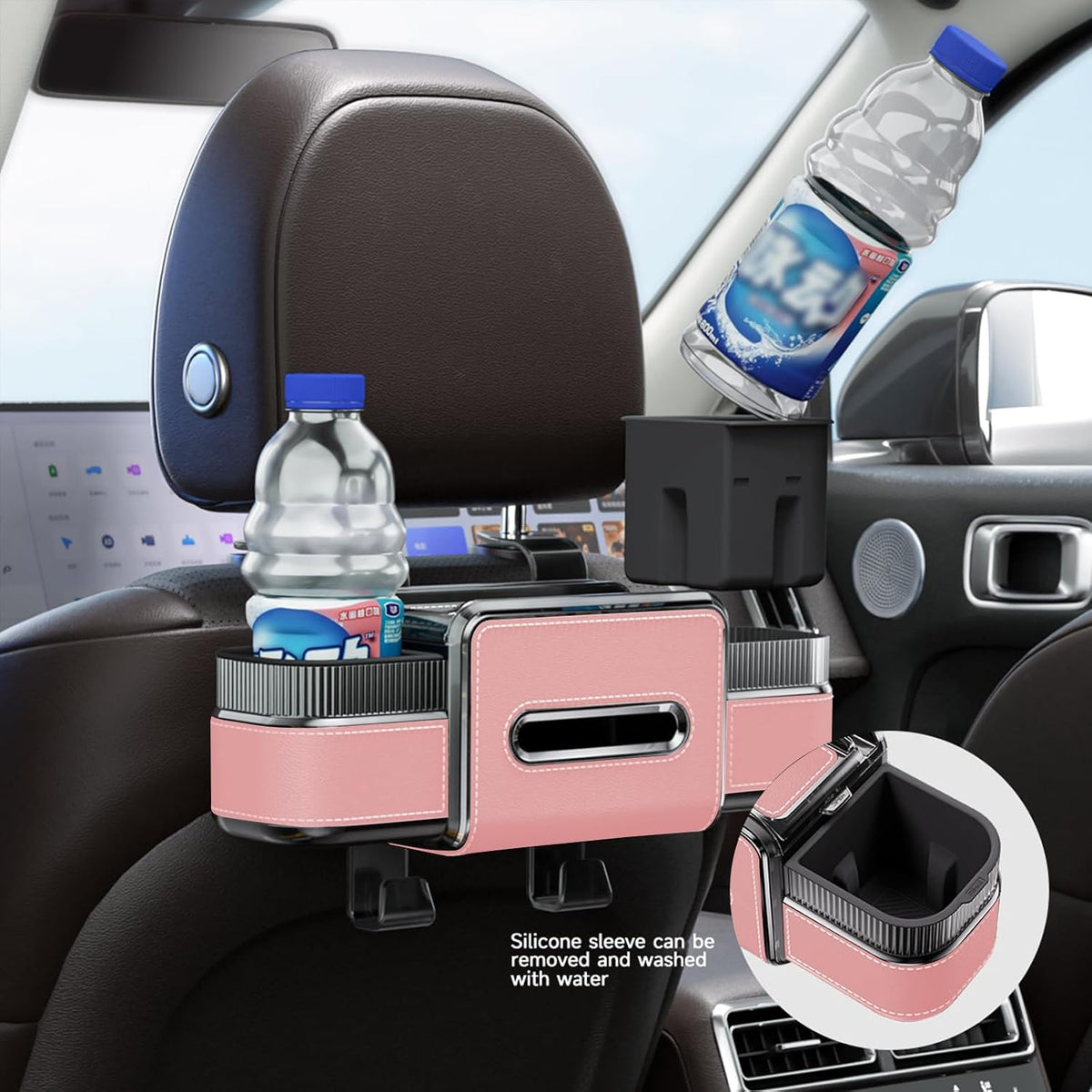 6-in-1 Car Headrest Backseat Organizer, Back Seat Car Organizer and Storage