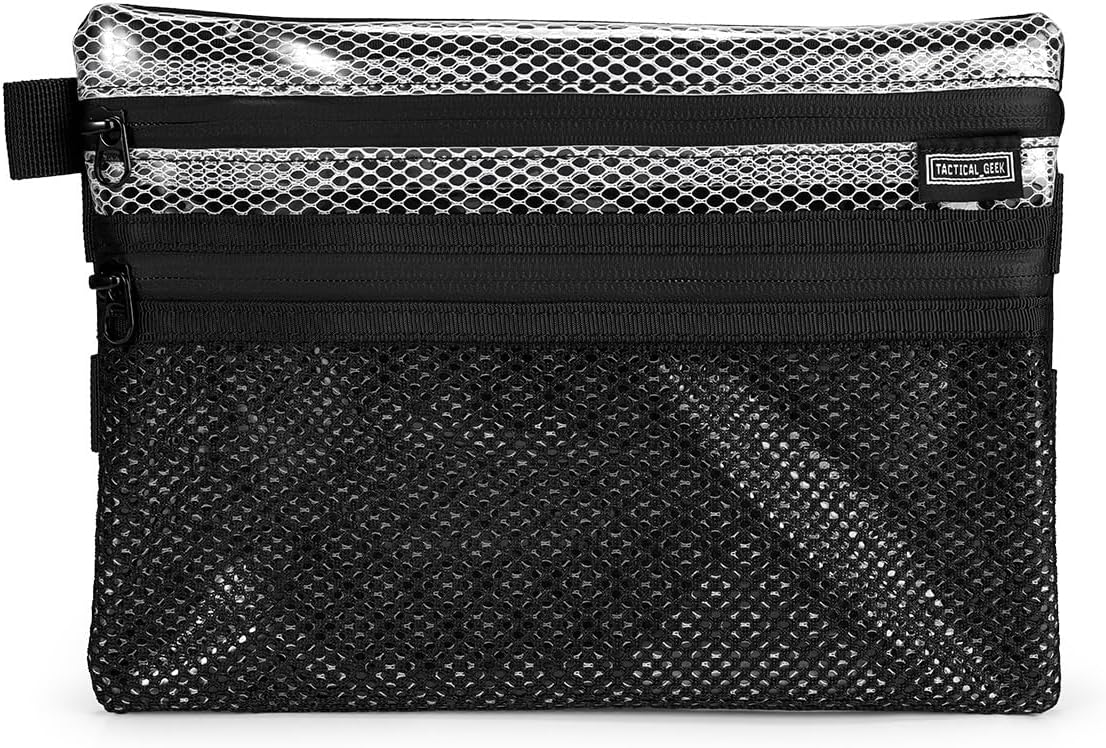 TACTICAL_GEEK Storage A10 EDC Mesh Pouch, Lightweight Travel Carry Bag, Portable Waterproof Organize Nylon Pouches, Multi-Purpose Utility Zipper Bags for Daily Organization Storage