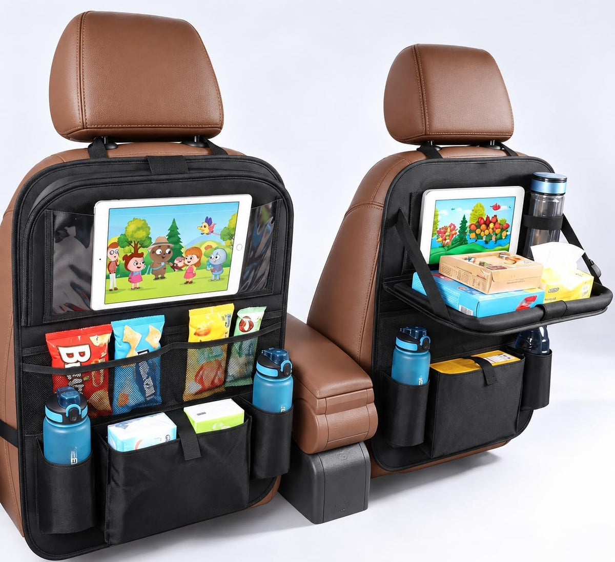 Car BackSeat Organizer, for Kids Car Organizer Kick Mats Kick Mats Back Seat Protector with Touch Screen Tablet Holder, for Kids, Car Travel Accessories, 1 Pack