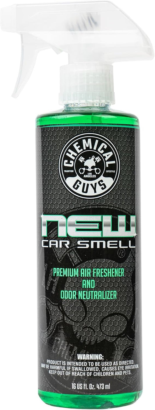Chemical Guys, New Car Smell Air Freshener & Odor Neutralizer Spray, 16 oz | Refreshes interiors with a new car scent while neutralizing odors, adjustable spray strength for any vehicle