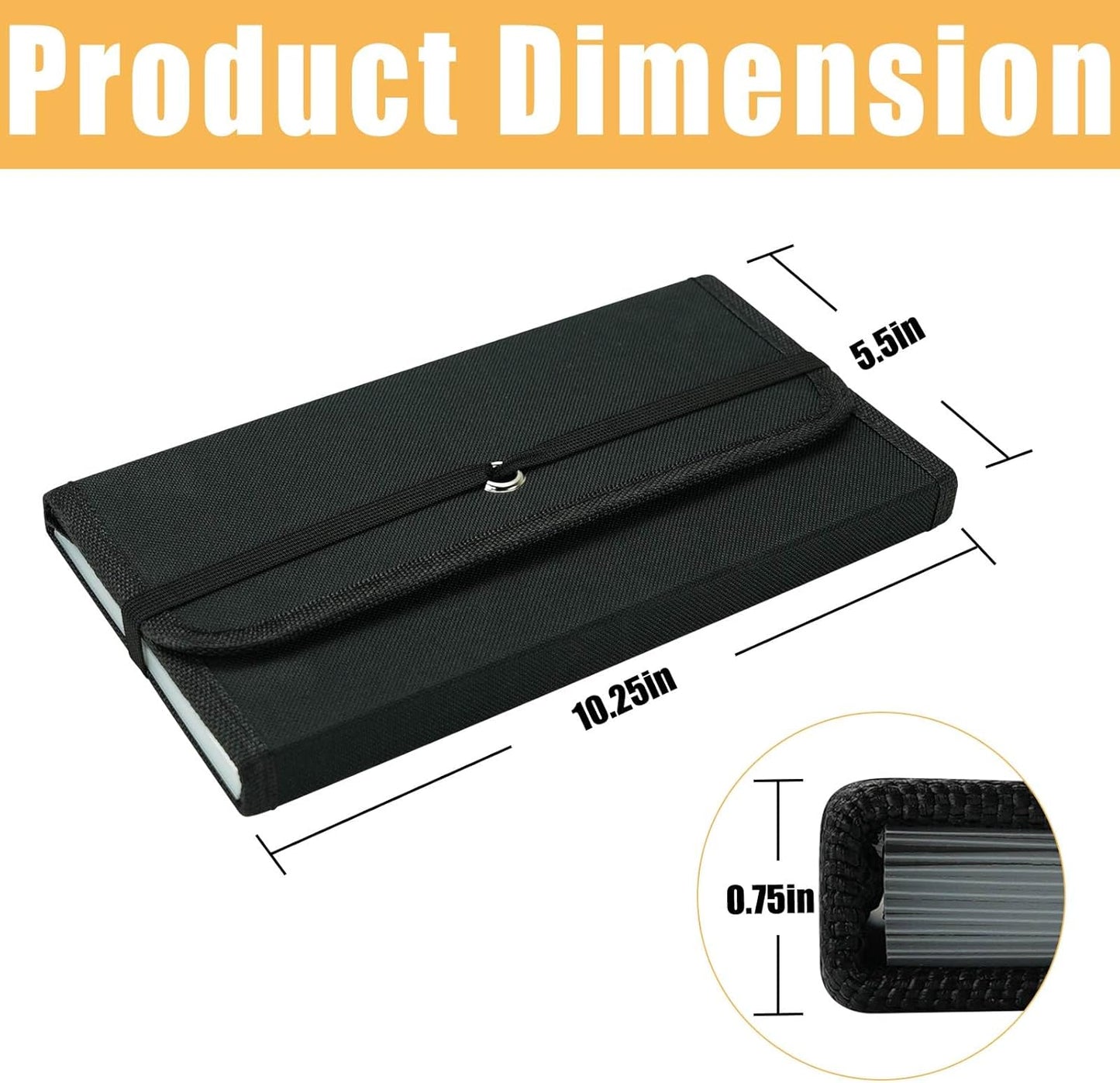 Vehicle Glove Box Organizer Large Capacity Car Registration and Insurance Holder for Car Documents License Cards with 13 Pocket Expanding File Folder 2 Cards Pockets