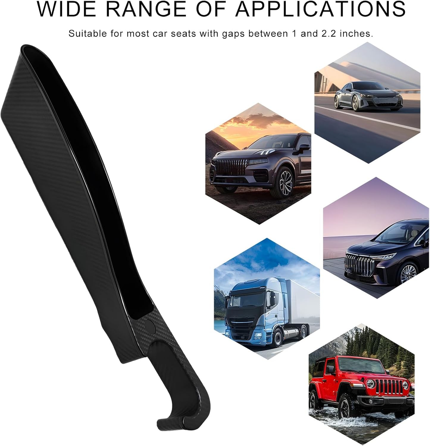 2 PCS Car Seat Gap Filler, Multifunctional Auto Side Seat Crevice Filler with Charging Hole, Car Gap Blocker Storage Box Inserts Between Seat & Console for Key Phone Card