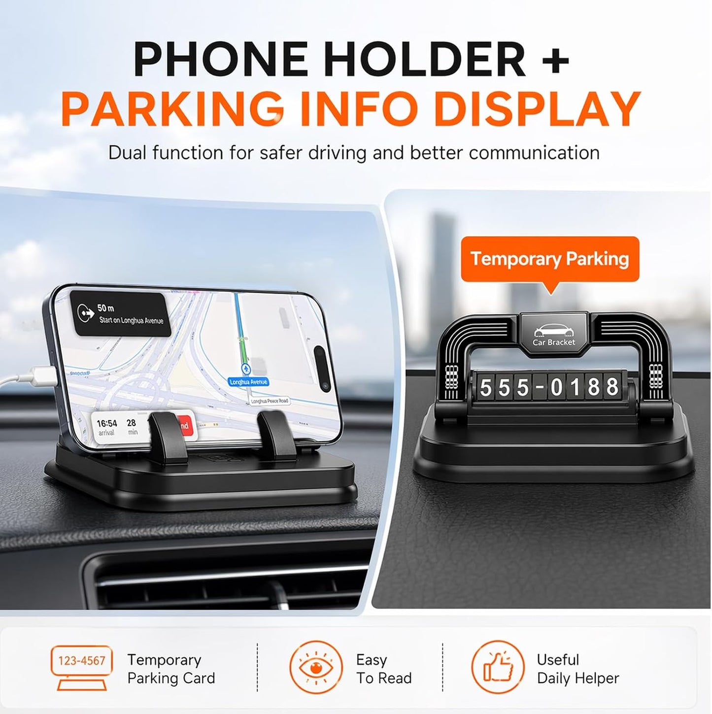 2 PCS Car Phone Holder 360 Degree Rotation,360 Phone Holder Rotating Car,Degree Holder,360 Dashboard Phone Holder,Phone Holders For Your Car Dashboard; Horizontal And Vertical Angles Are Adjustable