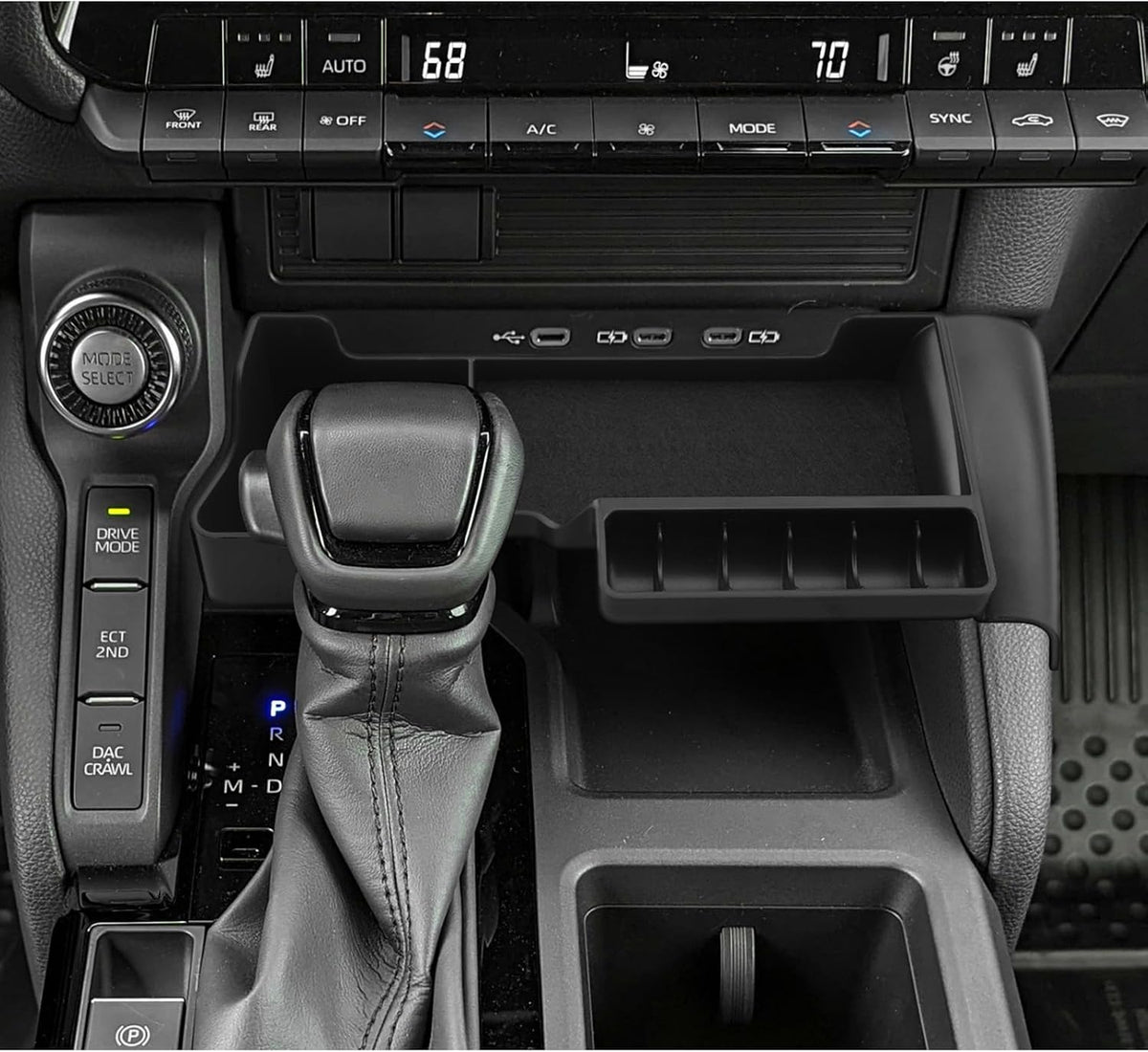 LUWU Prius XW30 Center Console Organizer for 2010 2011 2012 2013 2014 2015 Prius Accessories Armrest Console Storage Box Glove Organizer Tray ABS Material (Black)