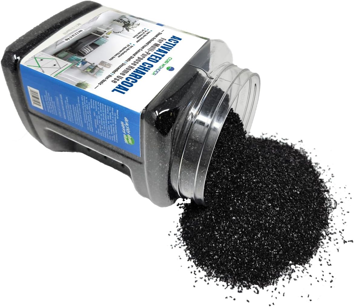 Coir Wonder Activated Charcoal Odor Absorber – 2.2 Lb – Coconut Shell Carbon Granules – Natural Air Purifier for Home, Car, Closet, Fridge, Shoes, Gym Bags, Trash Areas – Room Deodorizer