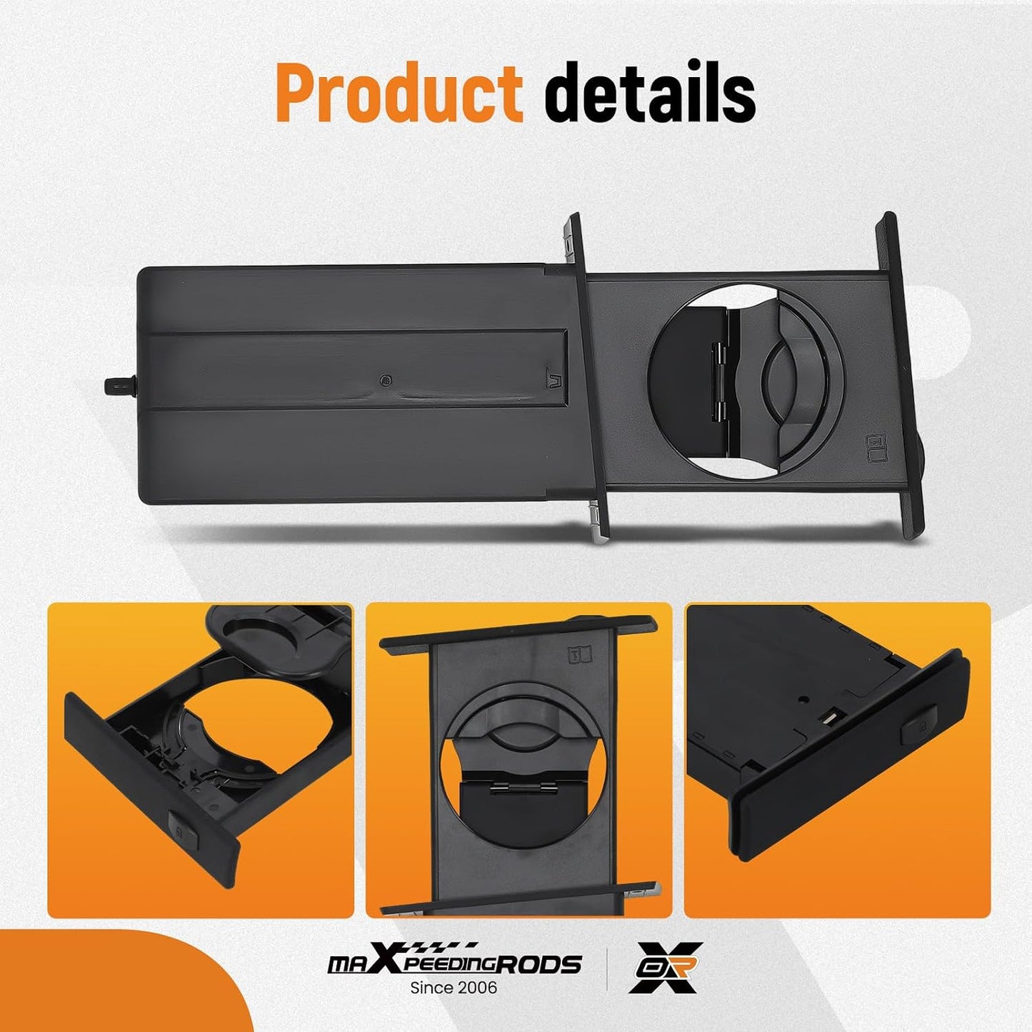 maXpeedingrods Cup Holder Driver Front Dashboard Fit for BMW 525i 528i 530i 535i 545i M5 2004-2010, for Front Right and Black Retractable Cup Holder # 51459125626