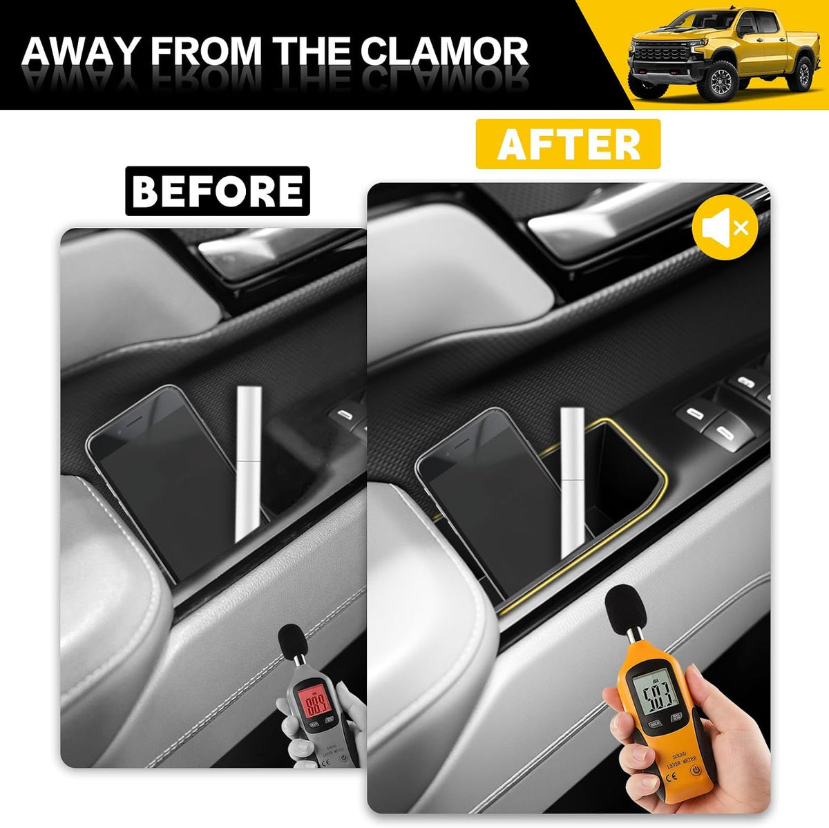 4PCS Door Handle Organizer for 2022-2025 Chevy Chevrolet Silverado/GMC Sierra Front & Rear Door Side Storage Box Phone Pocket Tray Inserts Accessories