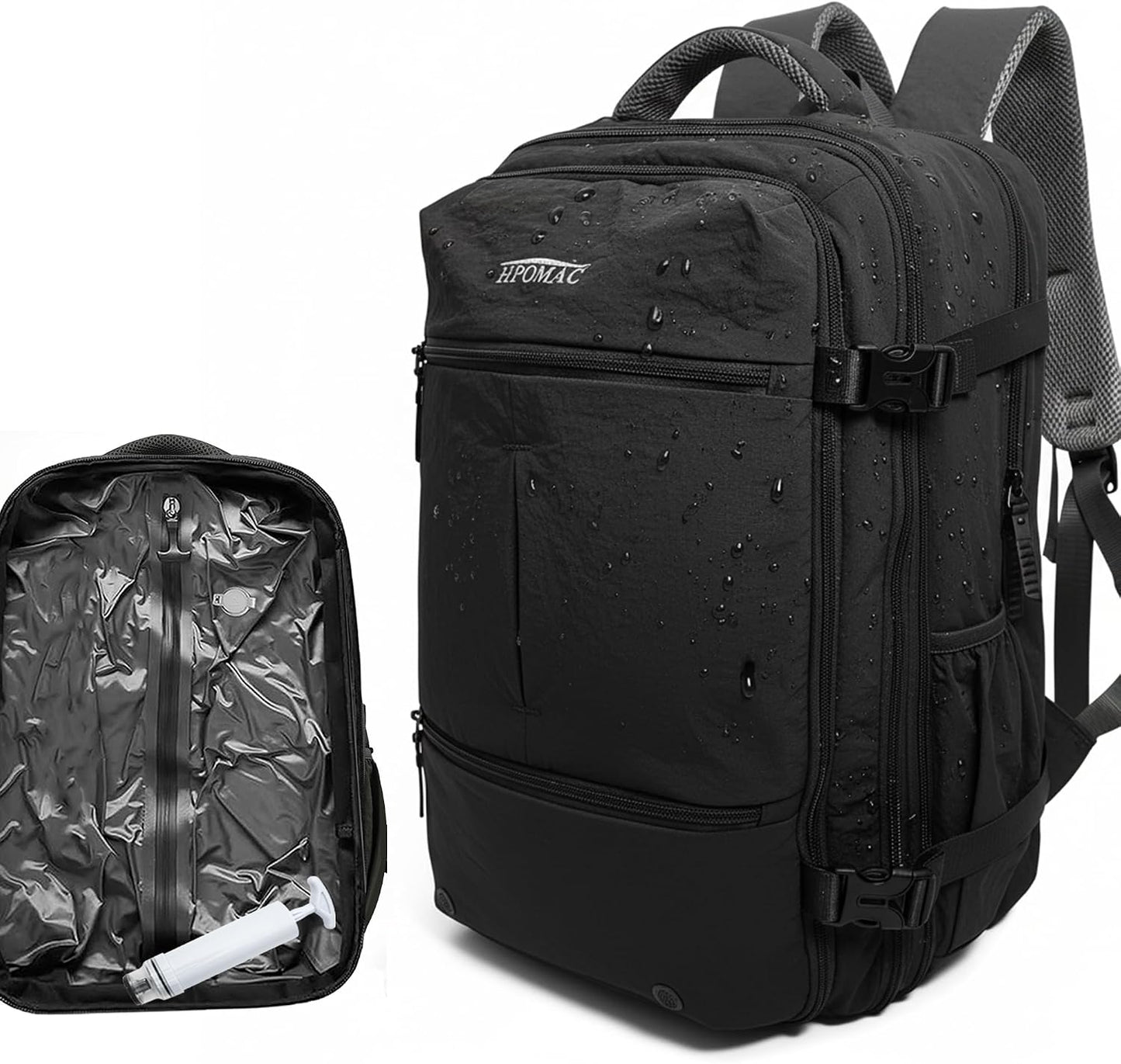 Vacuum Compression Backpack, Carry-On Size Travel Backpack with Vacuum System and Pump & Nintendo Switch 2 Carrying Case, Slim Hard Shell Travel Case