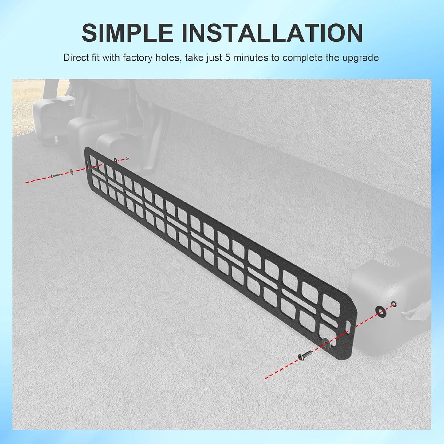 SZYANG Seat Bottom Divider Panel Compatible with 2015-2025 Ford F150 Under Seat Organizers Molle Panel Replacement for 2015-2025 F-150 Accessories
