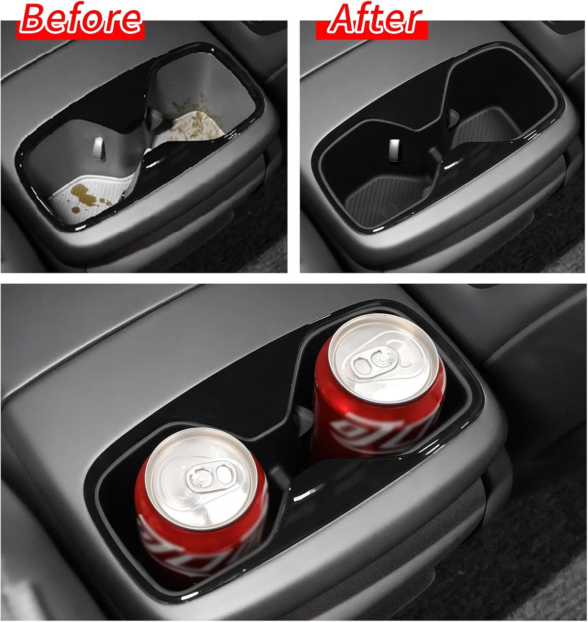 smabee Rear Center Console Cup Holder for Kia EV9 2024 2025 2026 Accessories