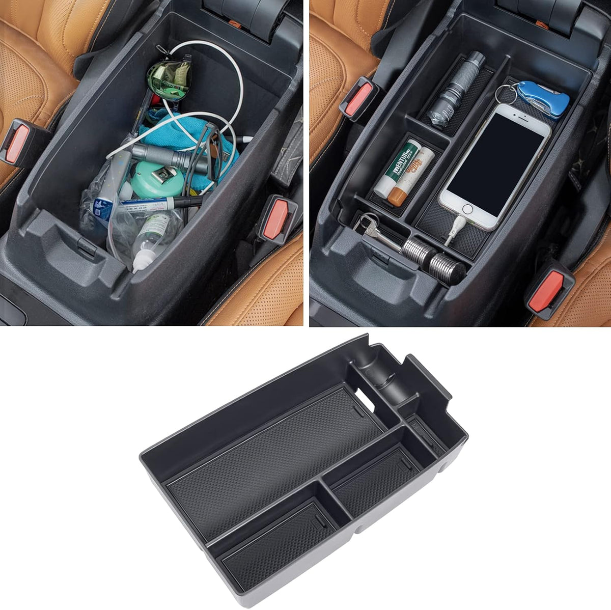 Blue Center Console Tray for 2020-2026 Ford Escape/2021-2025 Bronco Sport