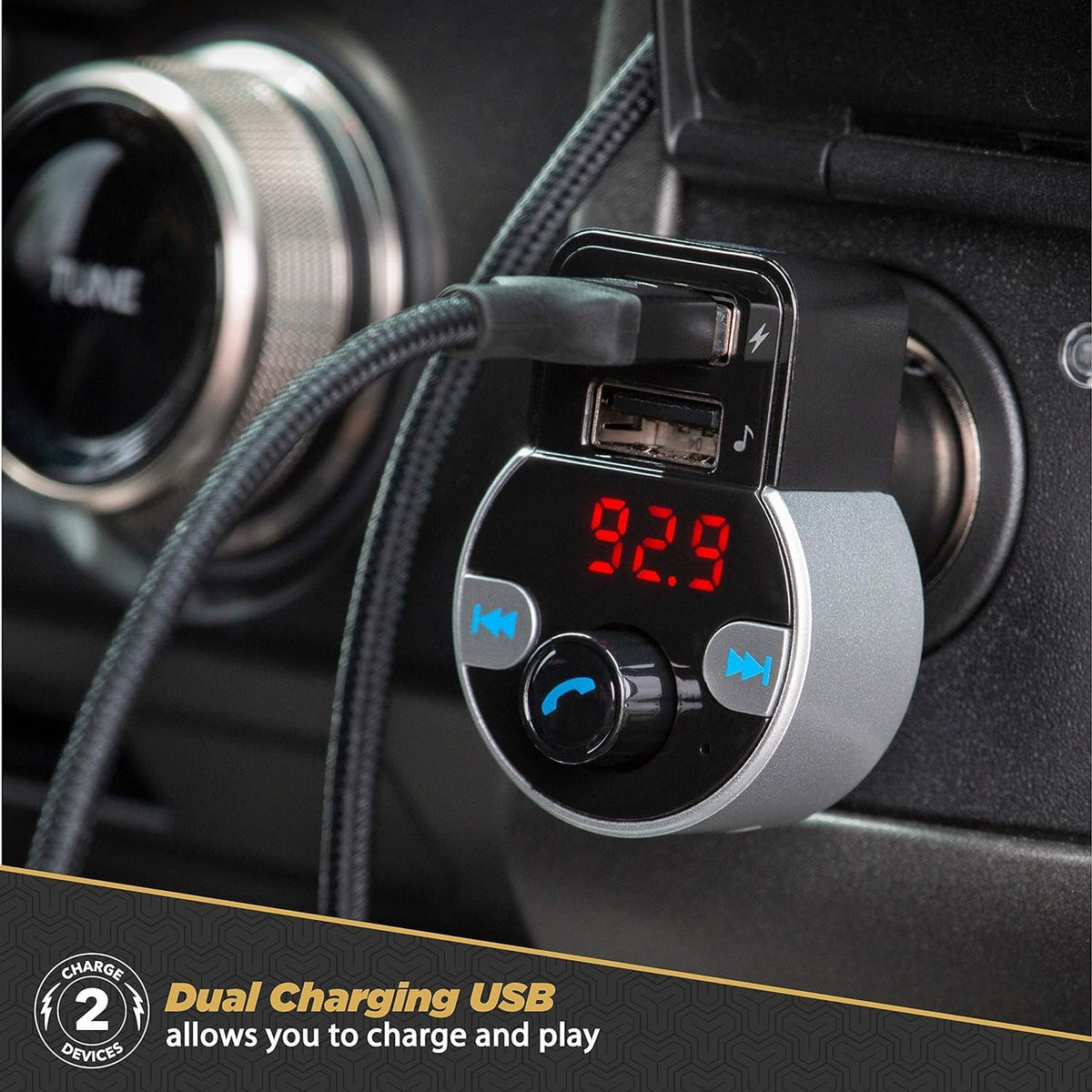 Scosche BTR3-SP BTFREQ Universal Bluetooth Wireless Audio Streaming and Handsfree Calling Receiver, Connect to Earbuds, Headphones, Car Stereo, Black