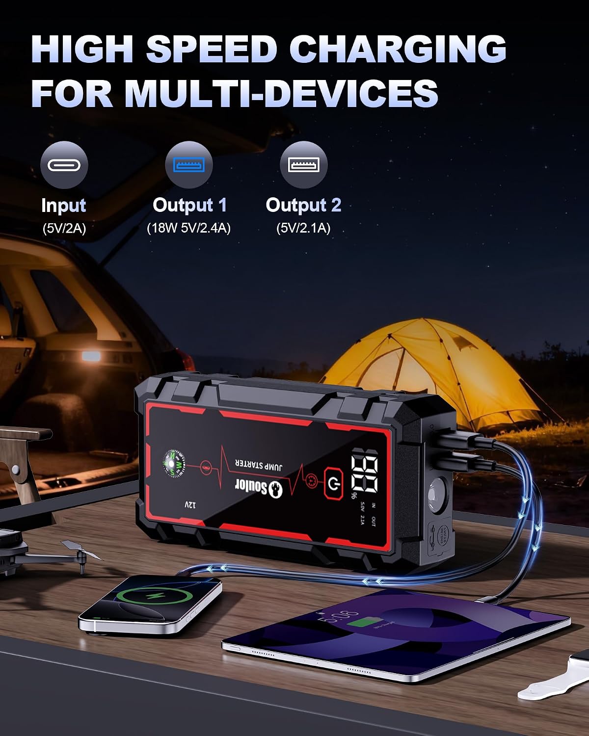 Jump Starter Battery Jumper Starter Portable Car Battery Jump Starter 5000A