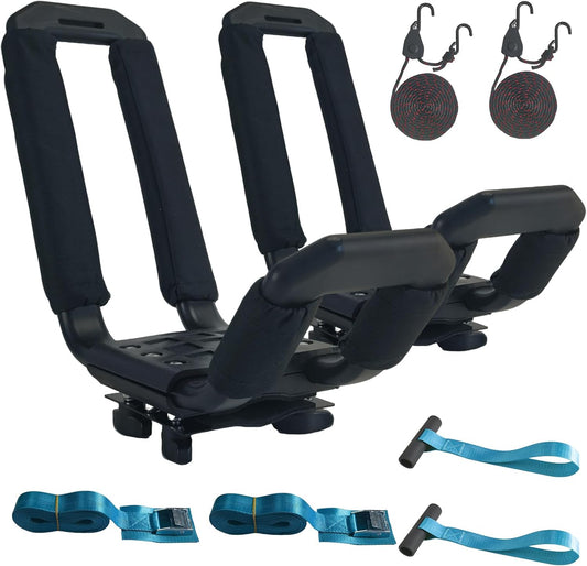Kayak Roof Rack - Low Noise Elliptical Aluminum, Universal | For Cars/SUVs, Holds Kayaks, Canoes, SUPs, 100Lb Capacity