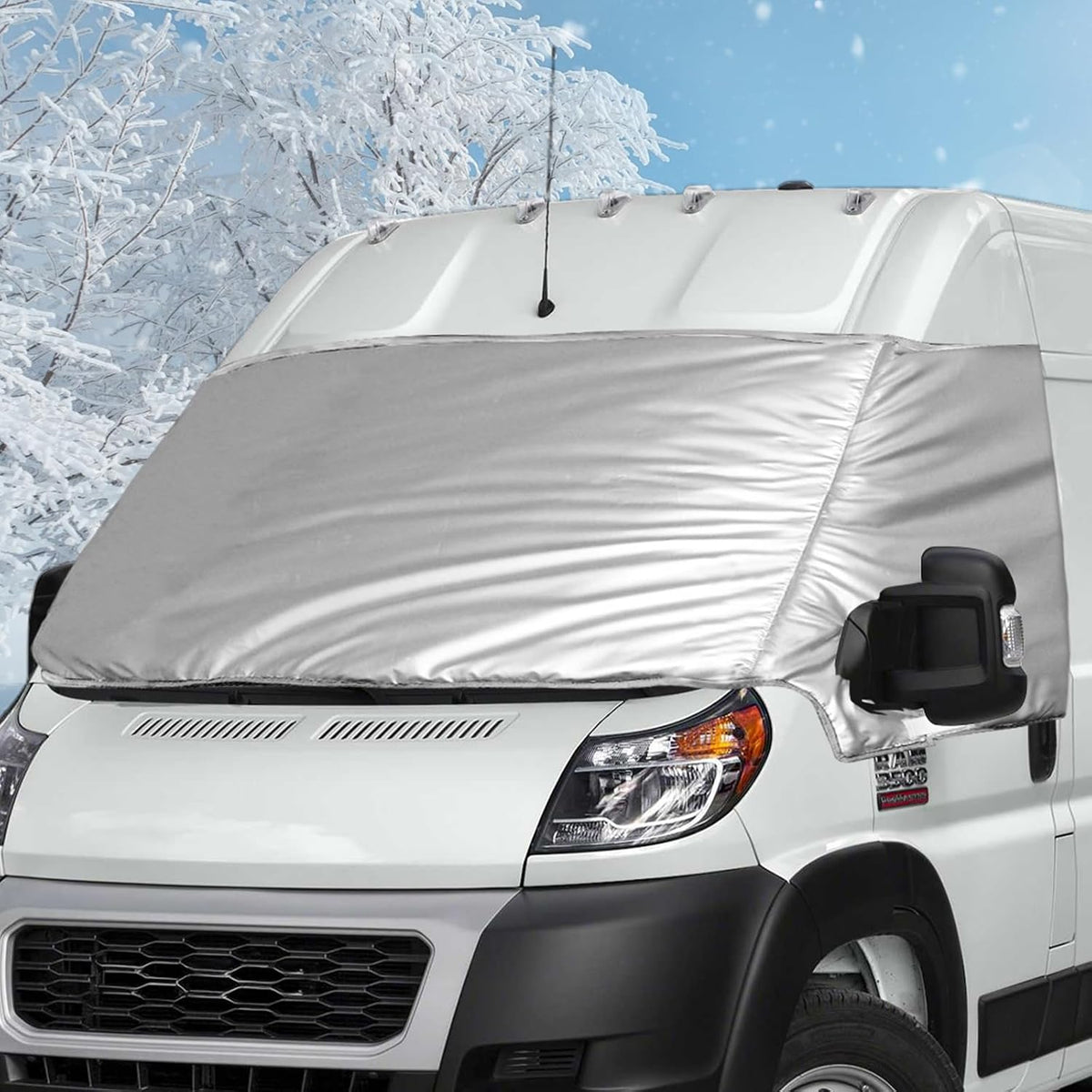 Silver RV Windshield Cover for Ram ProMaster 2014-2026