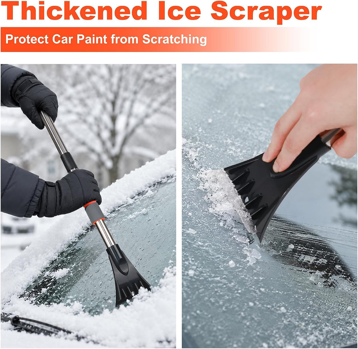 51" Car Ice Scraper and Snow Brush with Foam Grip,3-in-1 Ice Scrapers for Car Windshield, Effortless Winter Vehicle Maintenance Extension for Cars, Trucks, and SUVs