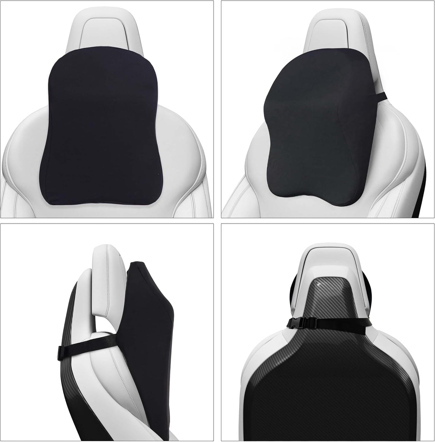 Car Headrest Pillow - Shoulder & Neck Pillow for Car Headrest w/Adjustable Strap & Clip to Secure - Memory Foam Car Neck Pillow for Driving Seat - Ergonomic Head Rest Pillow for Car Seat Neck Support