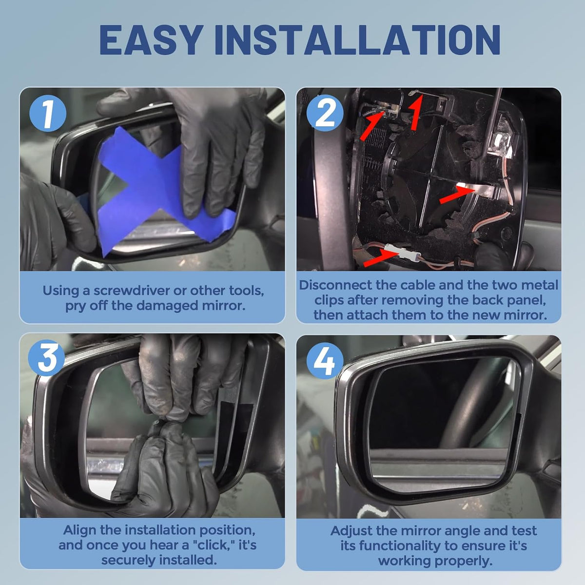Passenger Right Side Mirror Glass, Fit for Equinox 18-24