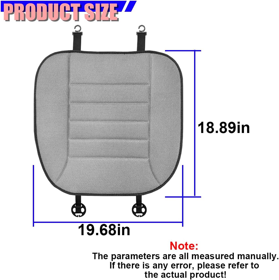 Car Seat Cushion, Breathable 3D Air Mesh Car Front Seats Bottom Cover for Comfortable Driving, Soft Non-Slip Auto Interior Driver Seat Protector for Home, Office, Truck(Gray)