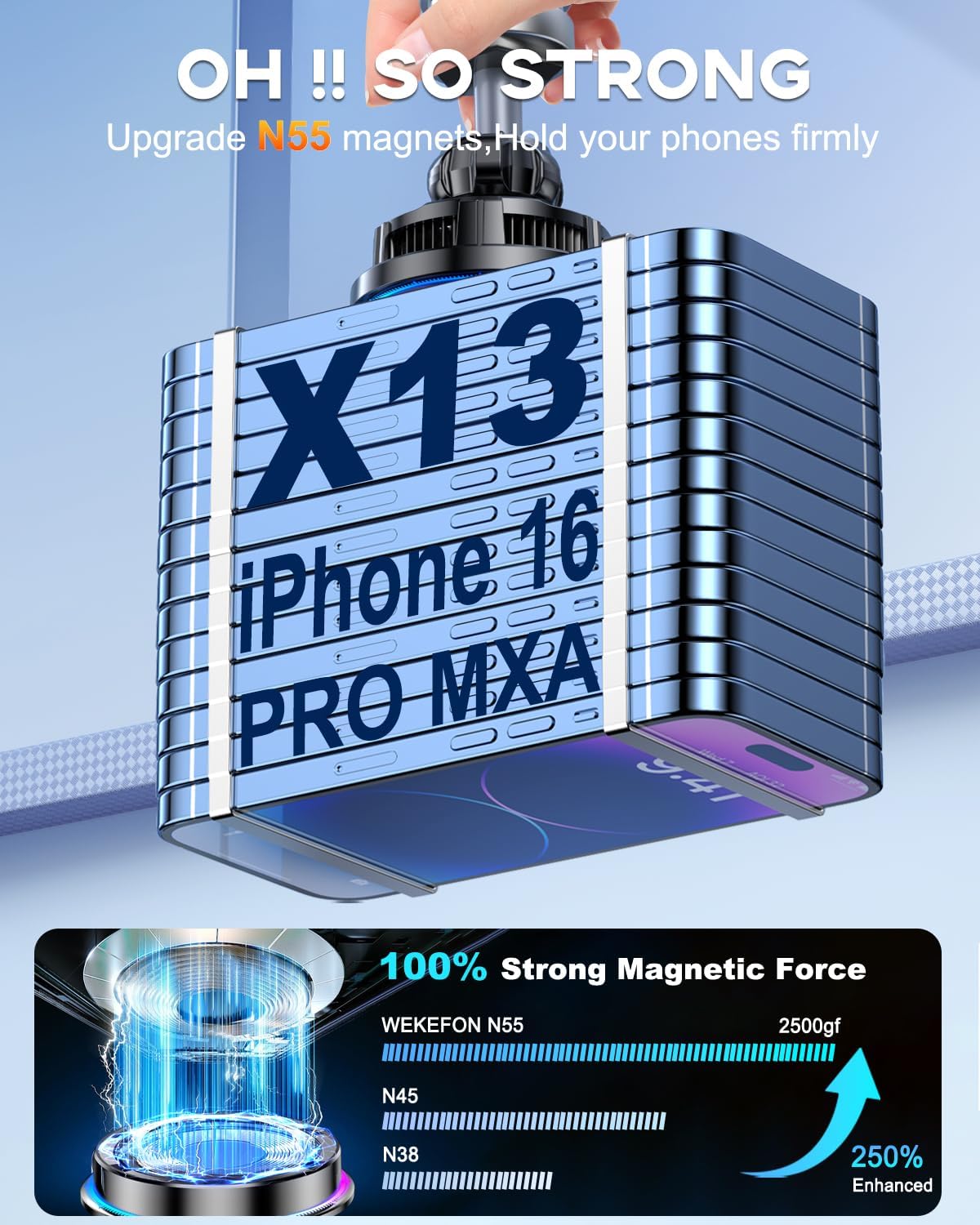 for MagSafe Car Mount Charger TEC Fan Cooling Magnetic Wireless Car Charger