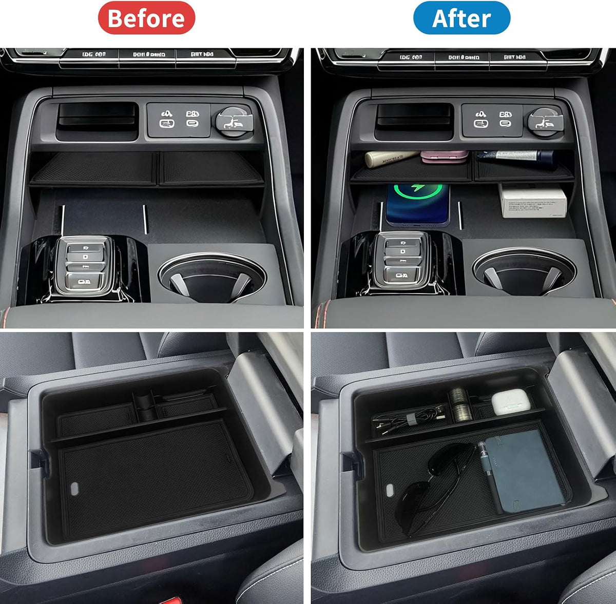 Zxiaochun 2PCS Center Console Organizer for 2023 2024 2025 2026 Honda Pilot