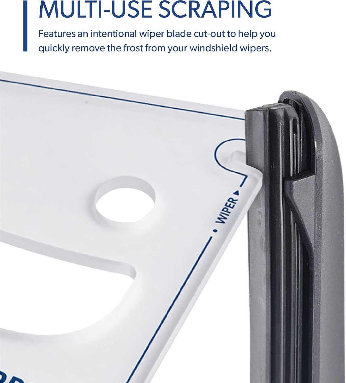 FrostGuard Scrape Buddy Car Ice Scraper Scrape with a Smile - Quickly Remove Frost, Ice and Snow from Your Vehicle Windows and Wiper Blades - Acrylic with Comfort Neoprene Sleeve - Clear Frost