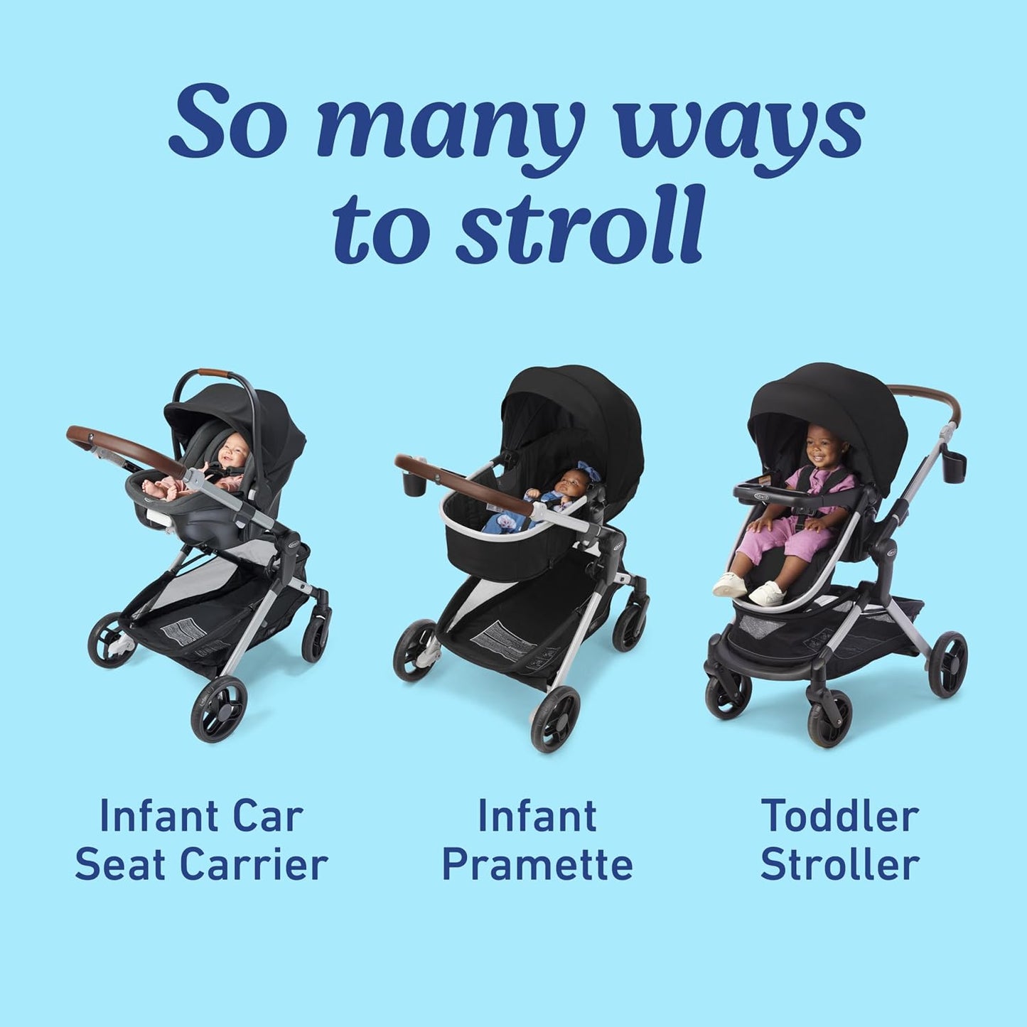 Graco Modes Nest Travel System, 3-in-1 Modular Carseat Stroller Combo, Includes the SnugRide DLX Infant Car Seat and Baby Stroller, Adjustable Slide2Me Car Seat Carrier to Toddler Stroller, Sullivan