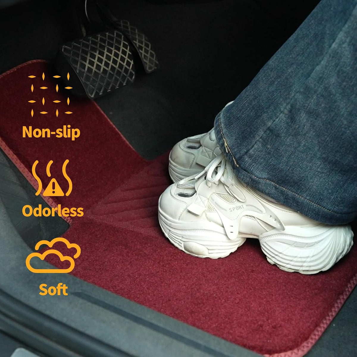 EKR All-Weather Universal Floor Mats,Thick Anti-Slip Car Carpet,4pcs
