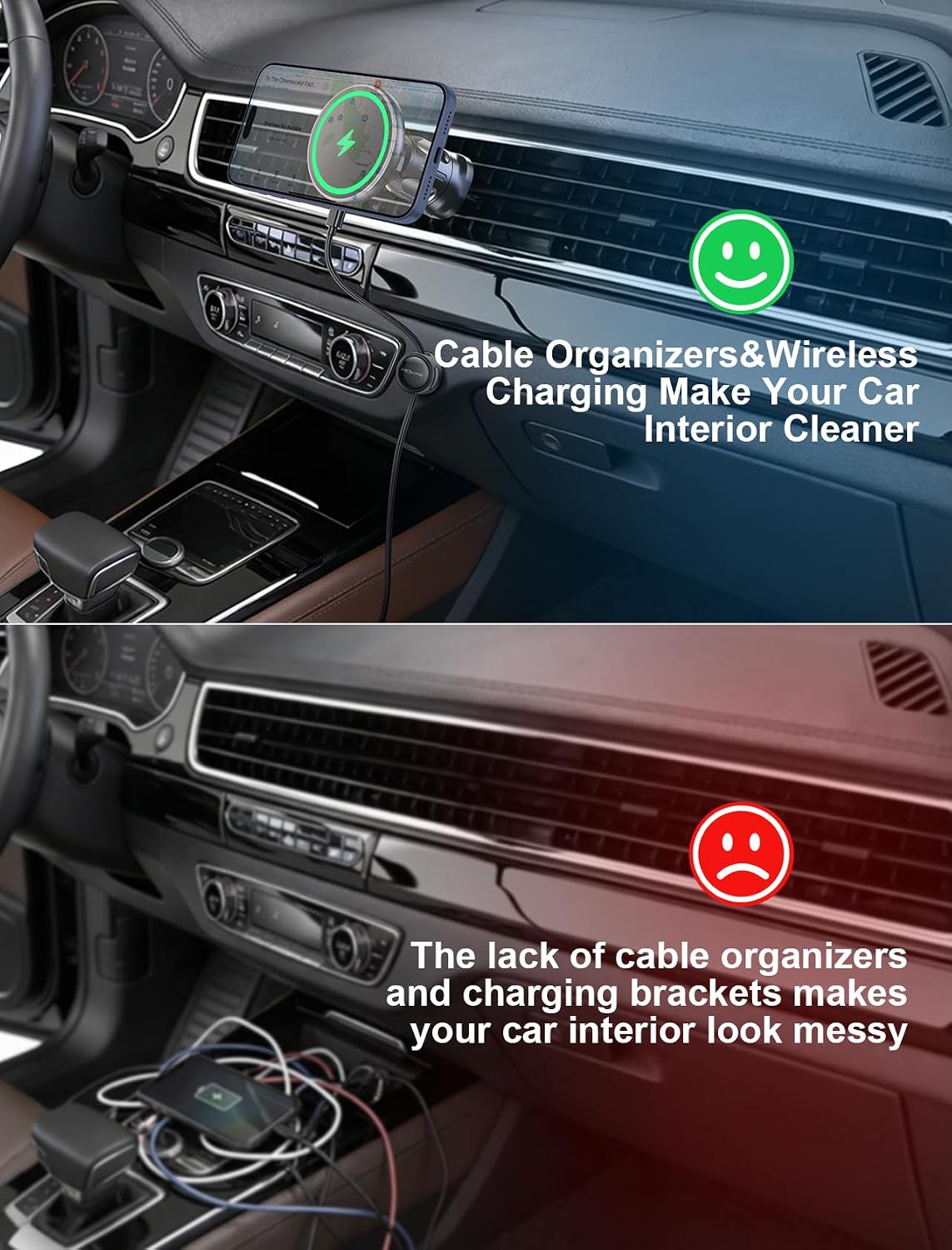 for iPhone Magsafe Car Mount Charger Vent-LED Wireless Car Charger