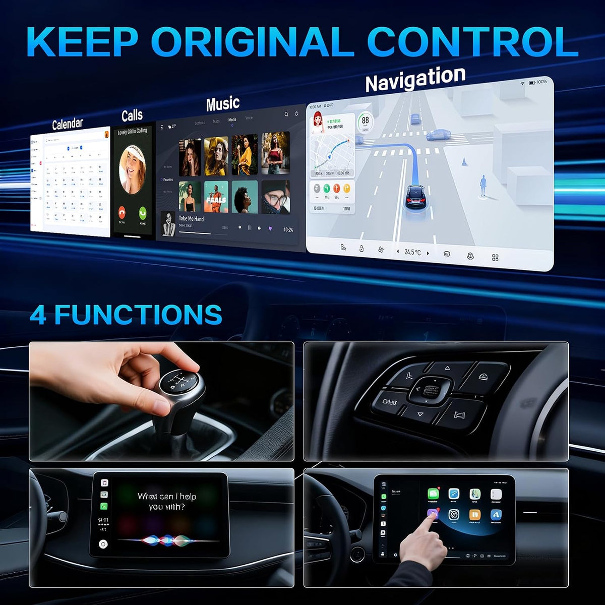Mini Wireless CarPlay Adapter for iPhone, 2-in-1 for Apple CarPlay & Android Auto Adapter, Convert Wired to Wireless, Plug & Play, Auto Connect, USB to Type-C, No Delay, for iOS 10+ & Android 11+