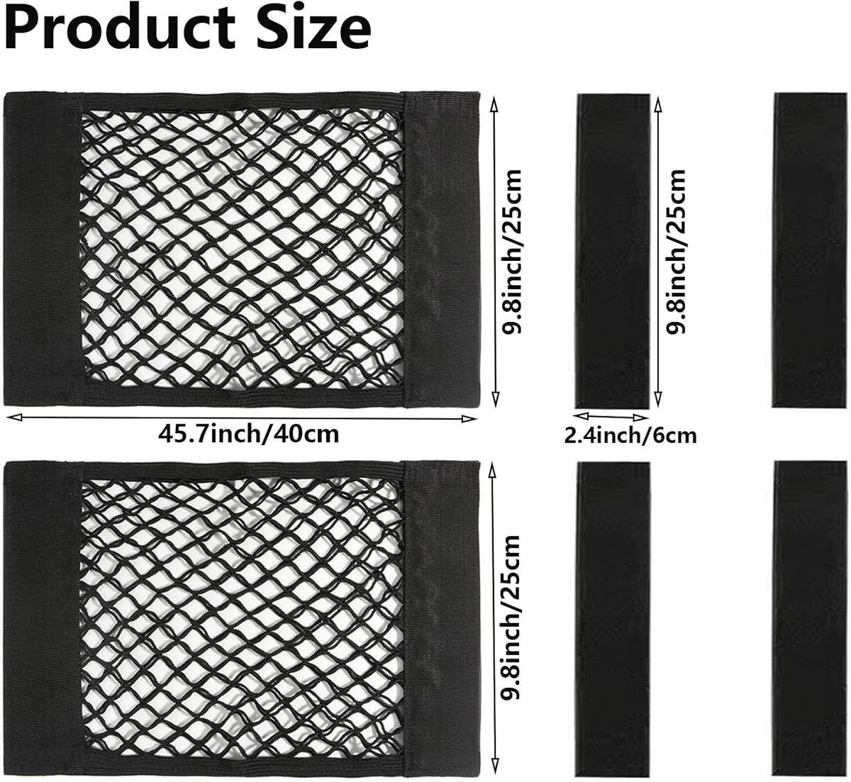 Universal Mesh Cargo Net with Tape Stickers Car Stretchable Storage Net Wall Sticker Organizer Pouch Bag Storage Mesh Net for SUV Car Trunk Storage(15.7x9.8 Inch)