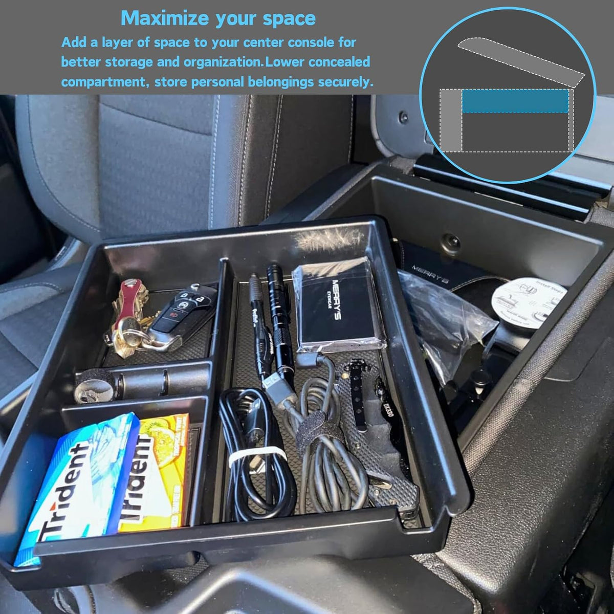 Center Console Organizer Tray for 2019-2026 Chevy Silverado/GMC Sierra