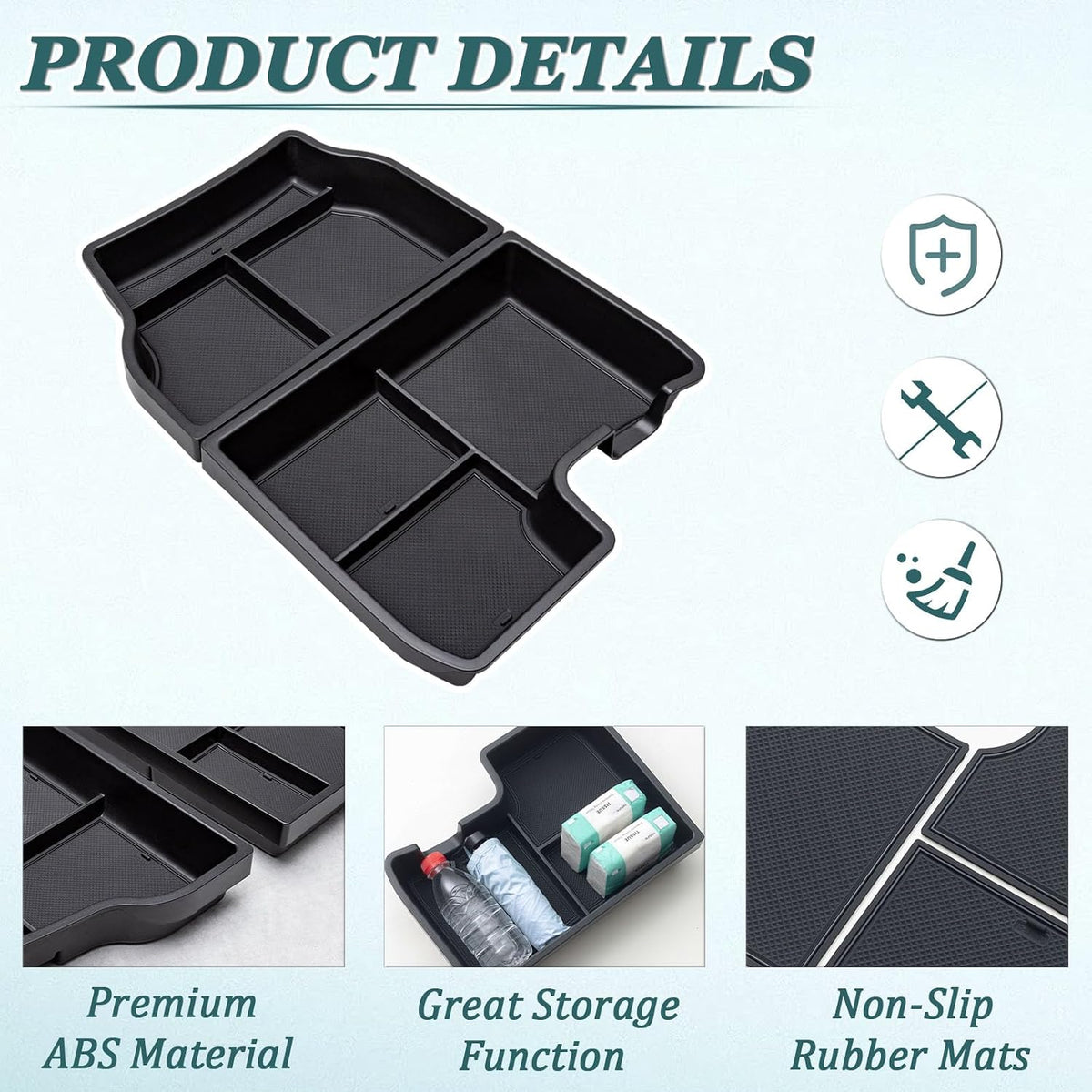 TOPINSTALL 2PCS Bottom Console Trays for 2021-2026 Toyota Sienna