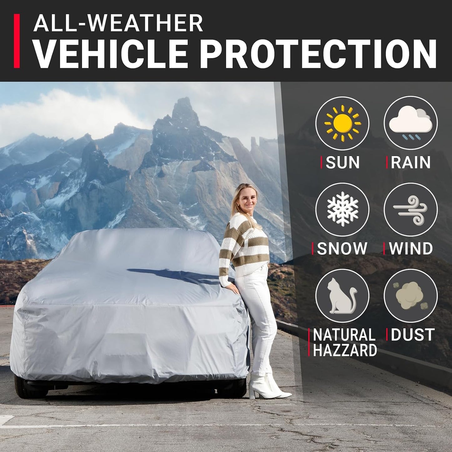 iCarCover Fits 1964-1972 Chevy Chevelle 2-Door, 4-Door Car Cover Automobiles Form-Fit Padded Full Exterior Waterproof Automobiles Protection Covers
