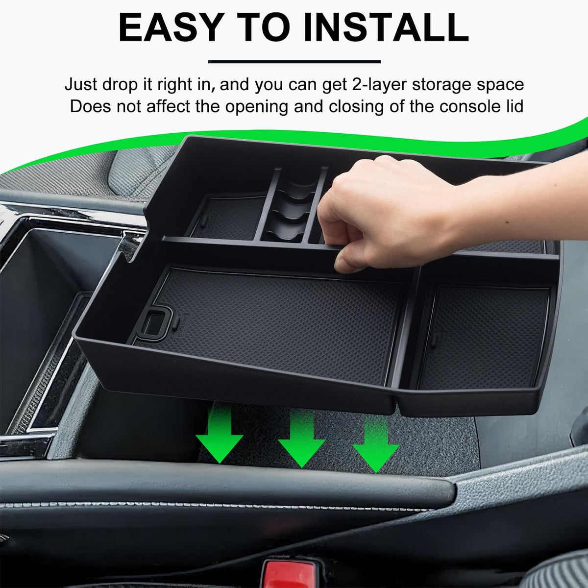 TOPINSTALL 2PCS Console Organizer for 2024-2026 VW Atlas/Atlas Cross Sport